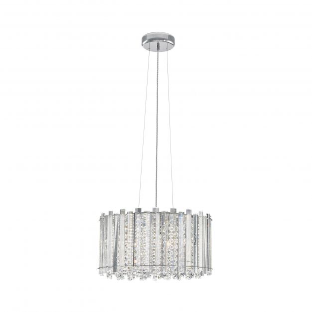 Nova Luce Element - hanglamp - Ø 41 x 146 cm - chroom en transparant