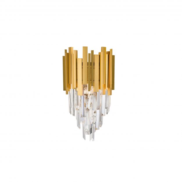 Nova Luce Grane - wandverlichting - 25 x 15,5 x 35 cm - goud en transparant