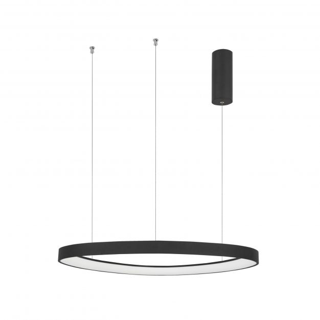 Nova Luce Esteva - hanglamp - Ø 65 x 150 cm - 48W dimbare LED incl. - zand zwart