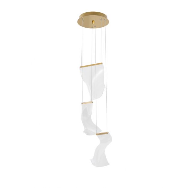Nova Luce Siderno - hanglamp - Ø 28 x 150 cm - 16W LED incl. - goud