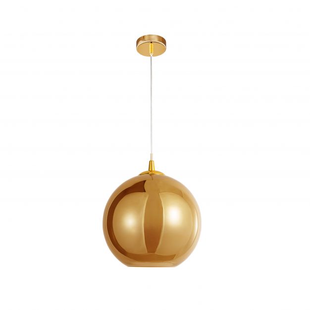 Nova Luce Nazio - hanglamp - Ø 25 x 120 cm - goud en chroom