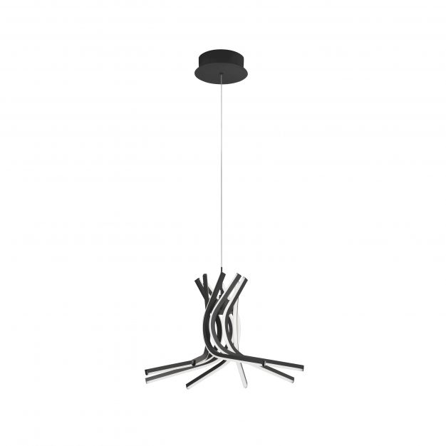 Nova Luce Norine - hanglamp - 50 x 150 cm - 50W dimbare LED incl. - zand zwart