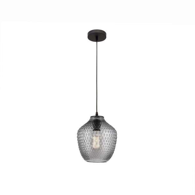 Nova Luce Vetro - hanglamp - Ø 23 x 130 cm - gerookt glas