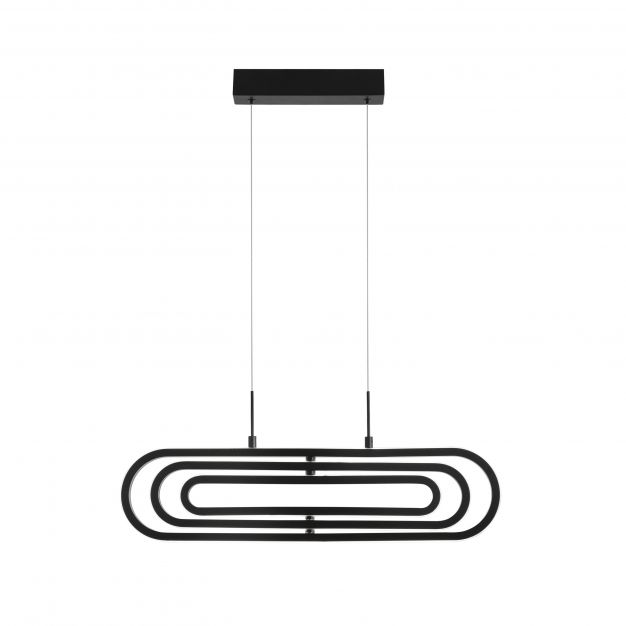 Nova Luce Arte - hanglamp - 64 x 44 x 120 cm - 50W dimbare LED incl. - mat zwart