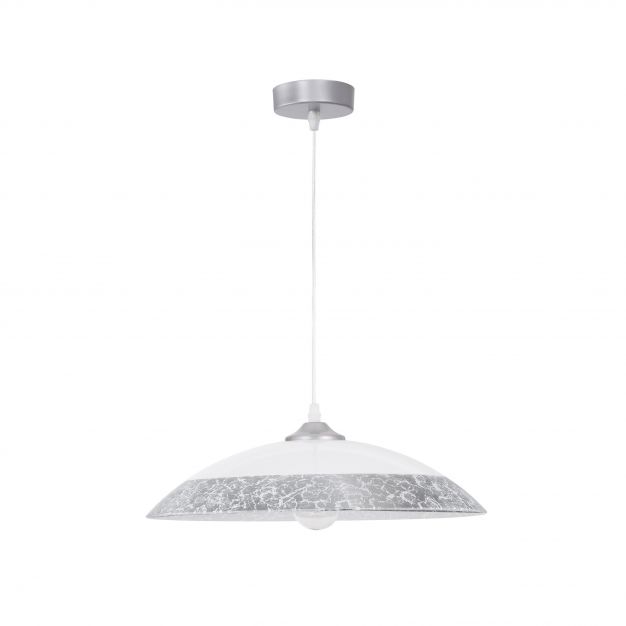 Nova Luce Benito - hanglamp - Ø 40 x 120 cm - wit en zilver