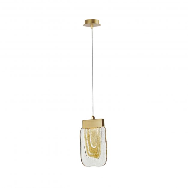Nova Luce Grani - hanglamp - 16 x 10 x 180 cm - 4W dimbare LED incl. - geborsteld goud