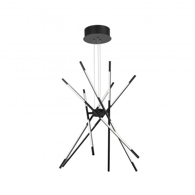 Nova Luce Raccio - hanglamp met afstandsbediening - Ø 85 x 120 cm - 56W dimbare LED incl. - zwart