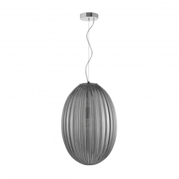 Nova Luce Hector - hanglamp - Ø 30 x 120 cm - rokerig grijs en chroom