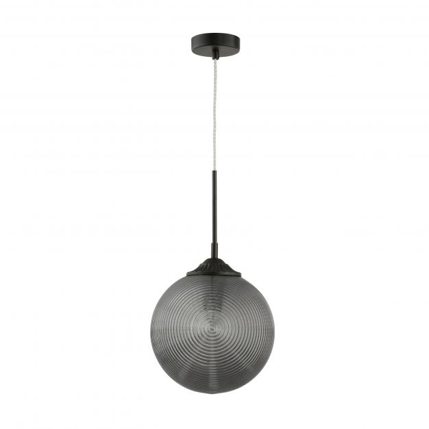 Nova Luce Athena - hanglamp - Ø 25 x 120 cm - rokerig grijs en mat zwart