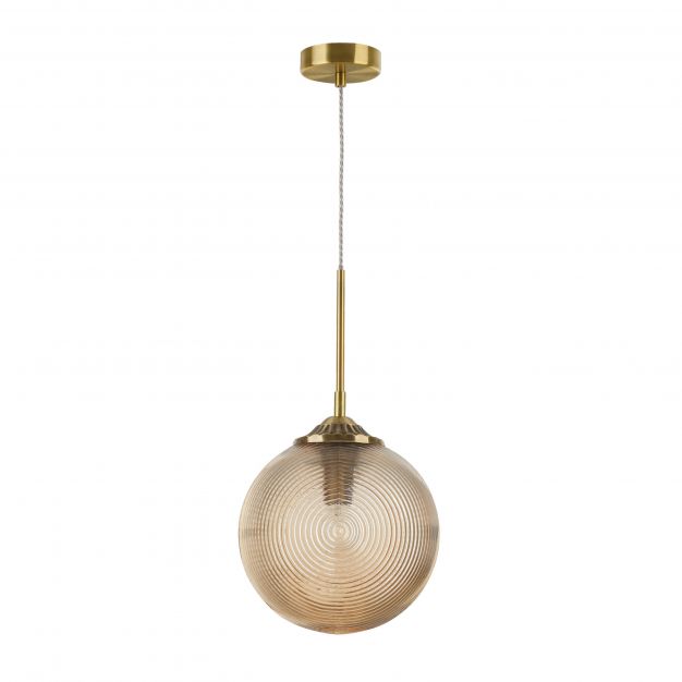 Nova Luce Athena - hanglamp - Ø 25 x 120 cm - champagne en messing