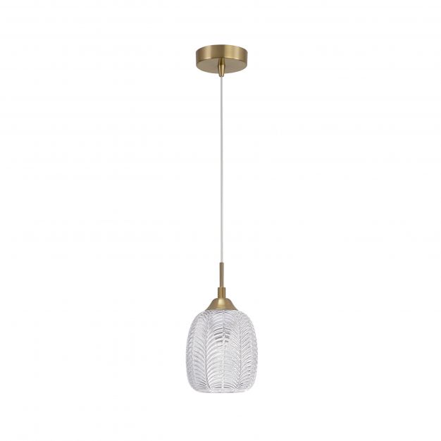 Nova Luce Vario - hanglamp - Ø 13,5 x 120 cm - satijn goud en transparant