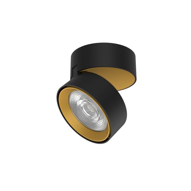Nova Luce Universal - opbouwspot - Ø 9,5 x 7 cm - 20W LED incl. - zanderig goud en zwart
