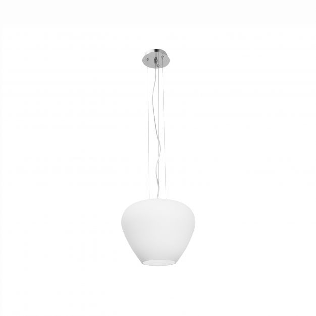 Nova Luce Nala - hanglamp - Ø 30 x 120 cm - opaal en chroom