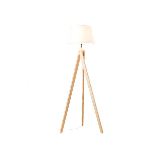 Brilliant Porty - staanlamp - Ø 70 x 148 cm - lichtbruin en wit