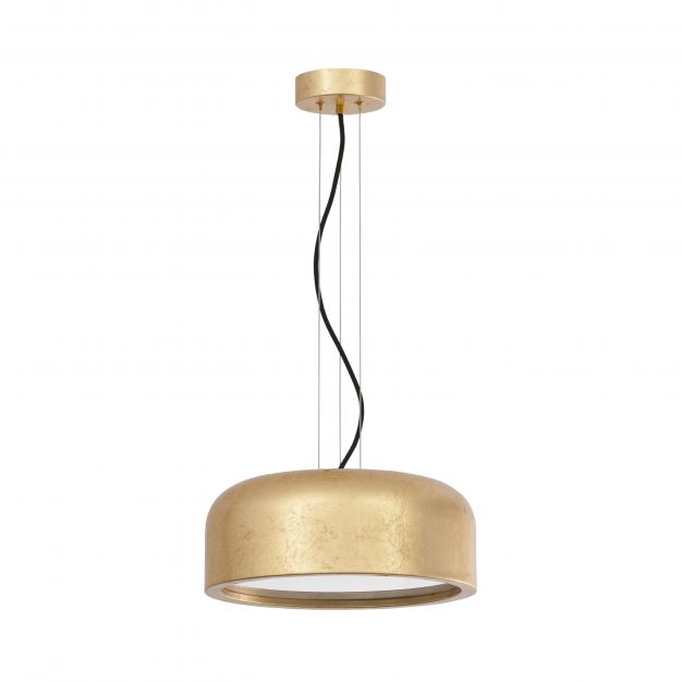Nova Luce Perleto - hanglamp - Ø 35 x 133 cm - goud en mat wit