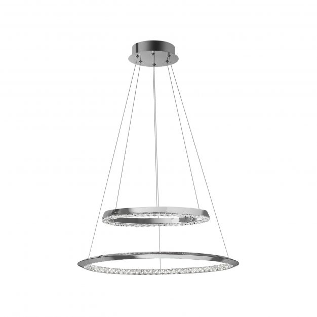 Nova Luce Netuno - hanglamp - Ø 60 x 120 cm - 36W dimbare LED incl. - chroom