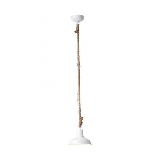 Brilliant Hank - hanglamp - Ø 23,5 x 103 cm - wit hoogglans