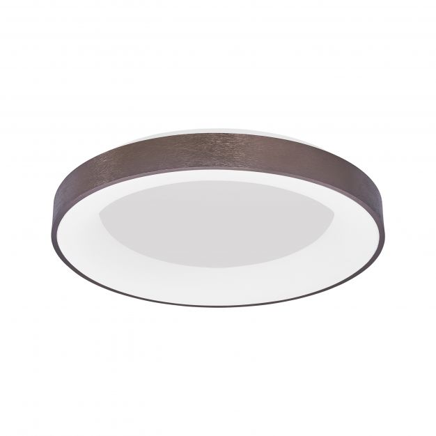 Nova Luce Rando Thin - plafondverlichting - Ø 60 x 9 cm - 50W dimbare LED incl. - geborstelde koffie