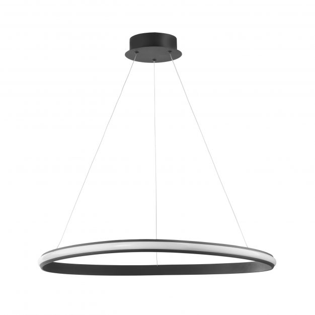 Nova Luce Aries - hanglamp - Ø 74 x 120 cm - 32W dimbare LED incl. - zand zwart