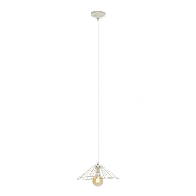 Brilliant Akola - hanglamp - Ø 36 x 143 cm - wit