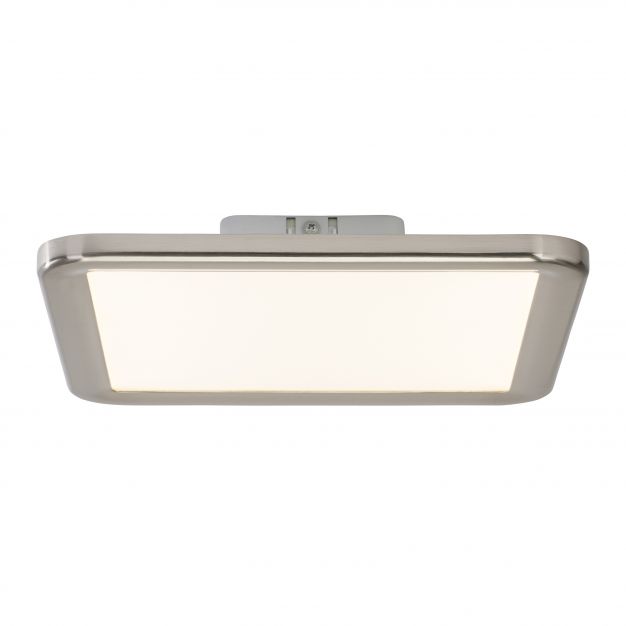 Brilliant Neptun - plafondlamp - 30 x 5 x 30 cm - 23W easydim LED incl. - IP44 - satijn chroom