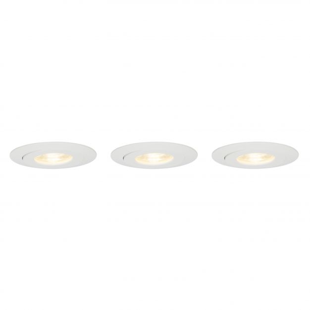 Brilliant Nodus - set van 3 - Ø 88 mm, Ø 74 mm inbouwmaat - 3 x 4W LED incl. - IP44 - wit