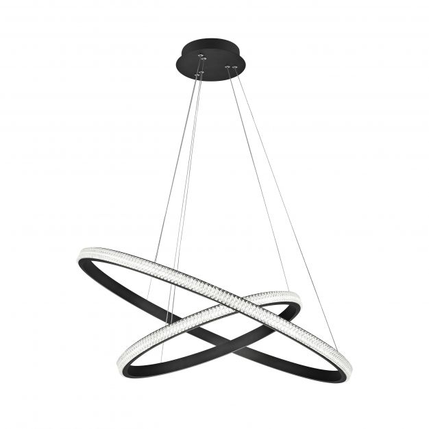 Nova Luce Nager - hanglamp - Ø 67 x 120 cm - 45W dimbare LED incl. - zand zwart