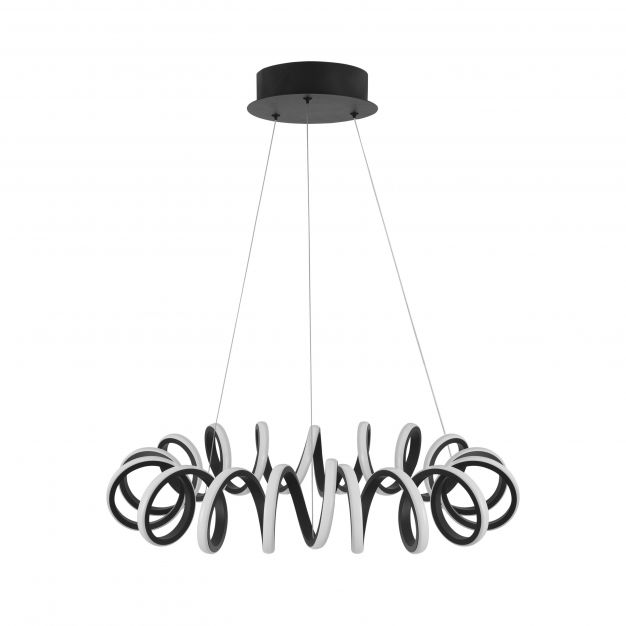 Nova Luce Zinia - hanglamp - Ø 60 x 150 cm - 45W LED incl. - zand zwart