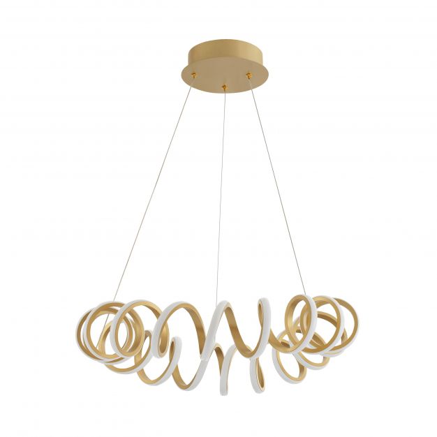 Nova Luce Zinia - hanglamp - Ø 60 x 150 cm - 45W LED incl. - zand goud