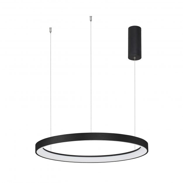 Nova Luce Pertino - hanglamp - Ø 58 x 150 cm - 48W dimbare LED incl. - zand zwart