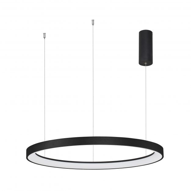 Nova Luce Pertino - hanglamp - Ø 78 x 150 cm - 60W dimbare LED incl. - zand zwart