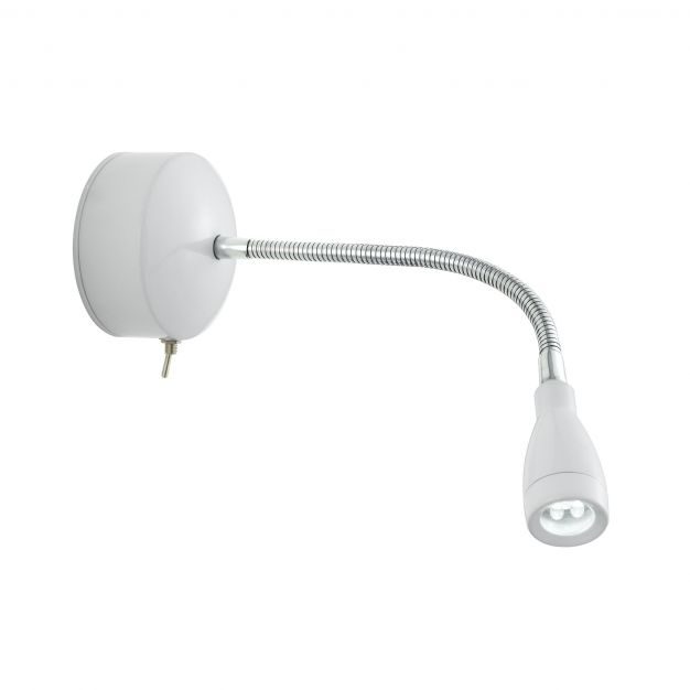 Searchlight LED Adjustable Wall Lights - wandverlichting met schakelaar - 8 x 28,5 cm - 0,5W LED incl. - wit