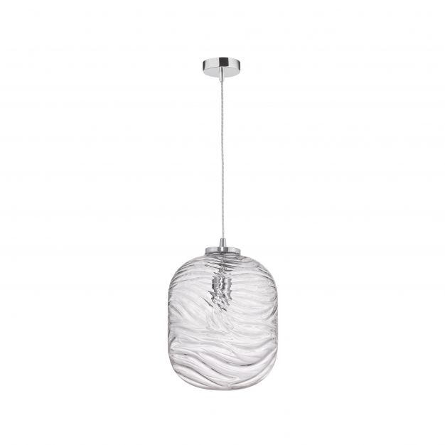 Nova Luce Ficato - hanglamp - Ø 24,5 x 120 cm - chroom en transparant