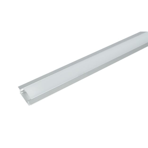 Elmark Elm718/2 - aluminium profiel voor LED-strip met matte PVC afdekking - verzonken gemonteerd - 1 meter lengte