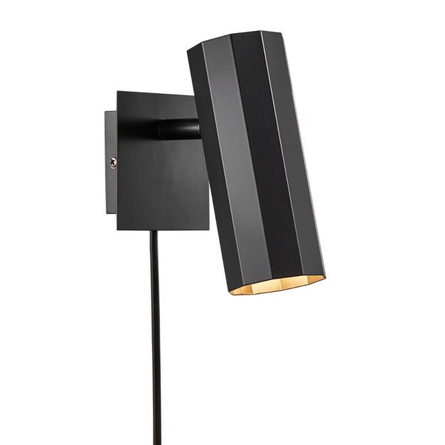 Nordlux Alanis - wandlamp - 8,6 x 8,6 x 15 cm - zwart 