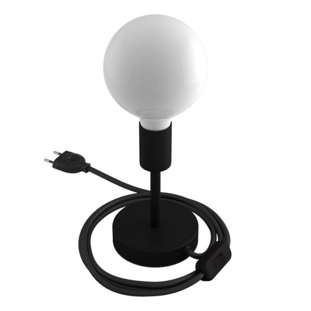 Creative Cables Alzaluce - tafellamp - Ø 12 x 19 cm - metaal - zwart