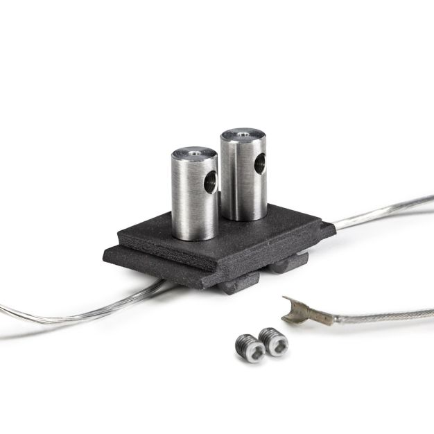 Klus Os22-duo-lin-z -  dubbele voedingsconnector en ophangbevestiging - zwart