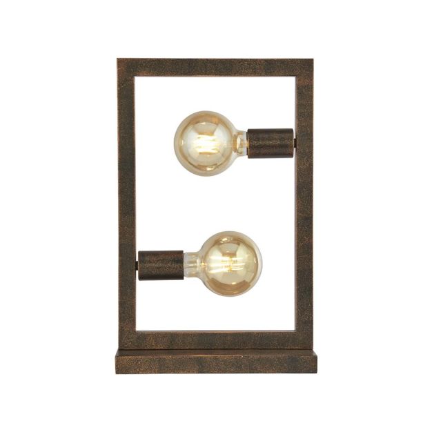 Searchlight Oblong - tafellamp - 12 x 46 cm - rustiek bruin