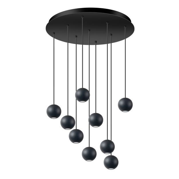 ETH Grace - hanglamp - Ø 50 x 400 cm - 36W dimbaar LED incl. - zwart