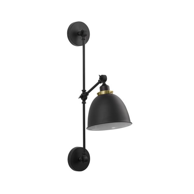 Nova Luce Virgo - wandverlichting - 16 x 27 x 44 cm - zwart en messing