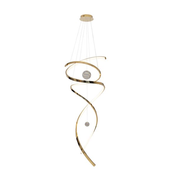 Maxlight Ritz - hanglamp - Ø 60 x 300 cm - 100W LED incl. - goud