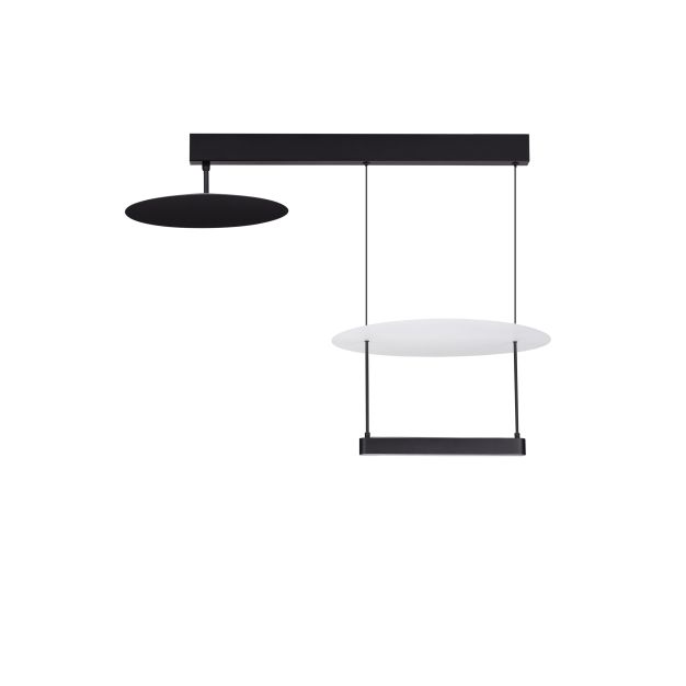 Nova Luce Diona - hanglamp - 80 x 60 x 40 cm - 35W dimbare LED incl. - zandzwart en wit