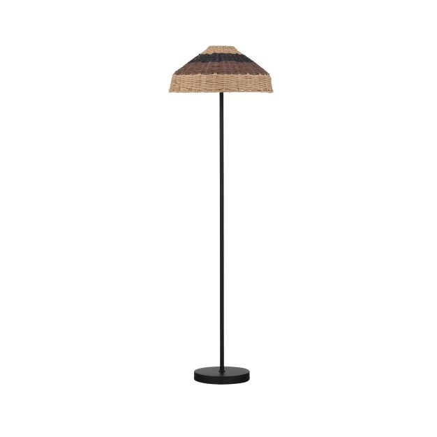 Nova Luce Caro - staanlamp - Ø 46 x 147,5 cm - natuurlijk zwart bruin en zwart