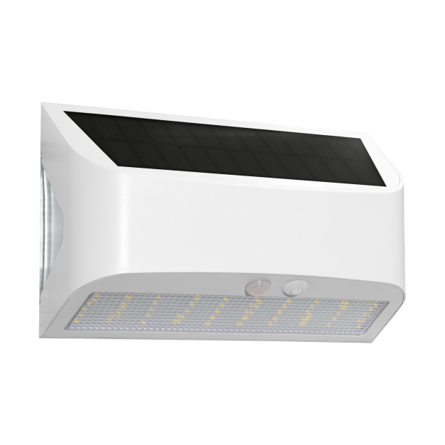 Century Italia Arcadia Max - buiten wandlamp op zonne-energie met sensor - 18 x 6,2 x 11,3 cm - 6W LED incl. - IP65 - wit