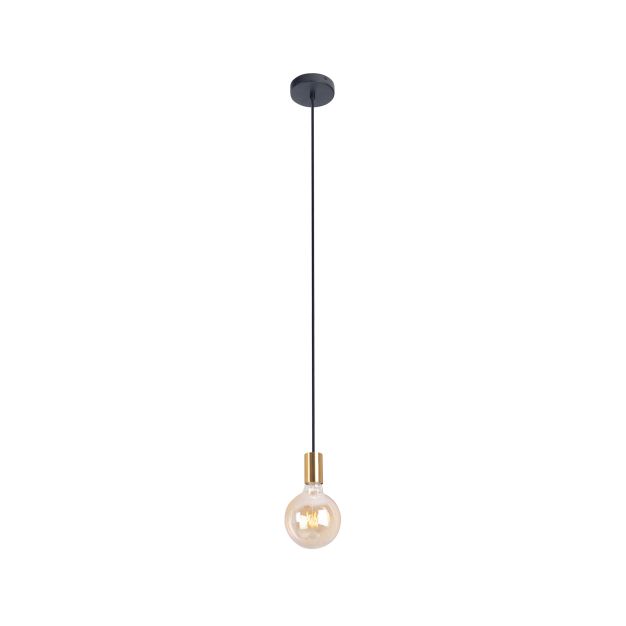 Maxlight Todi - hanglamp - Ø 6 x 90 cm - zwart en goud