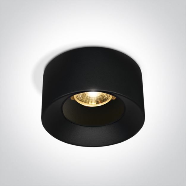 ONE Light Recessed Spots Fixed LED - inbouwspot - Ø 84 mm, Ø 72 mm inbouwmaat - 12W LED incl. - zwart