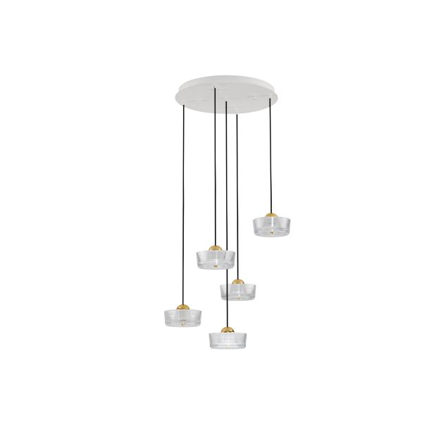 Nova Luce Keros - hanglamp - Ø 45 x 200 cm - 30W LED incl. - platina goud