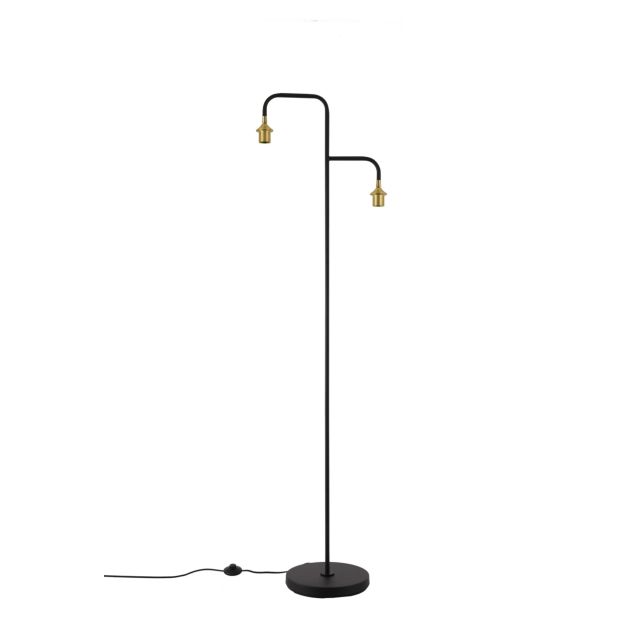 Artdelight Dajano - vloerlamp 2L - 30 x 45 x 175 cm - zwart met goud