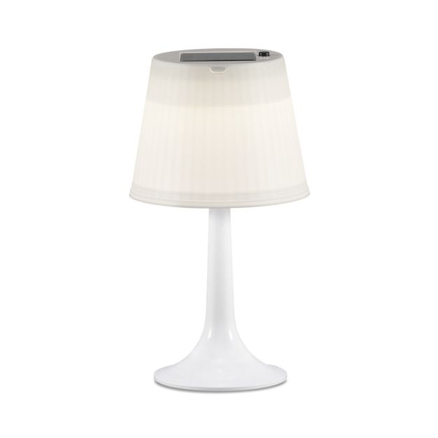 Konstsmide Assisi Solar - tafellamp op zonne-energie - 19 x 36 x 19 cm - 0,5W LED incl. - IP44 - wit