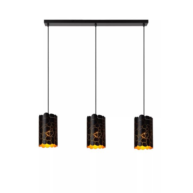 Lucide Almelo - hanglamp 3L - 92 x 15 x 150 cm - zwart